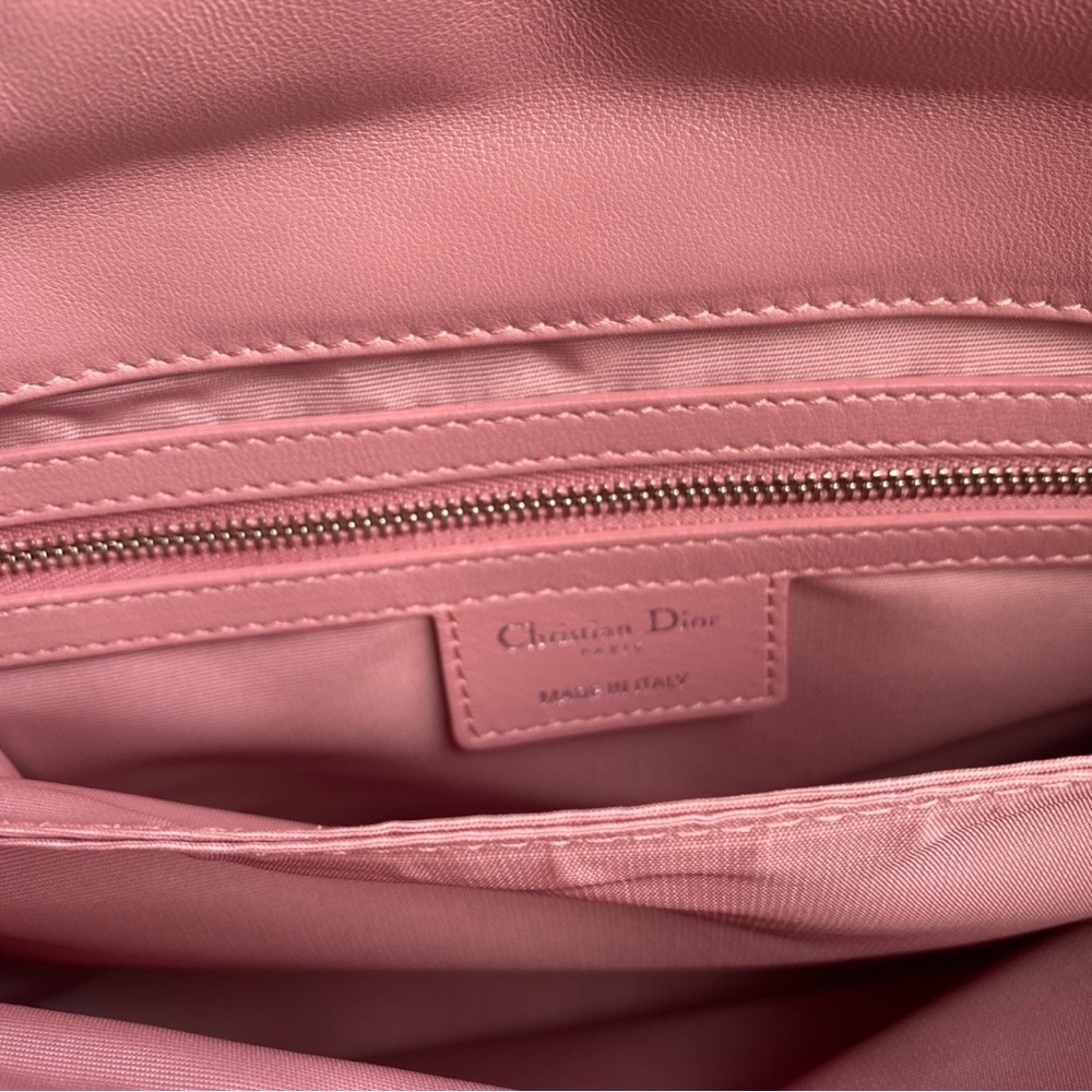Christian Dior Pink Lambskin Leather Cannage Flap Bag - Picture 13 of 16